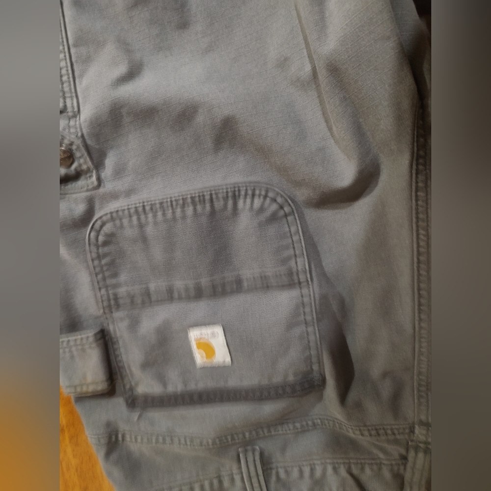 Men's Carhartt gray Cargo insulated relaxed fit work pants size 40/30 - Picture 6 of 7